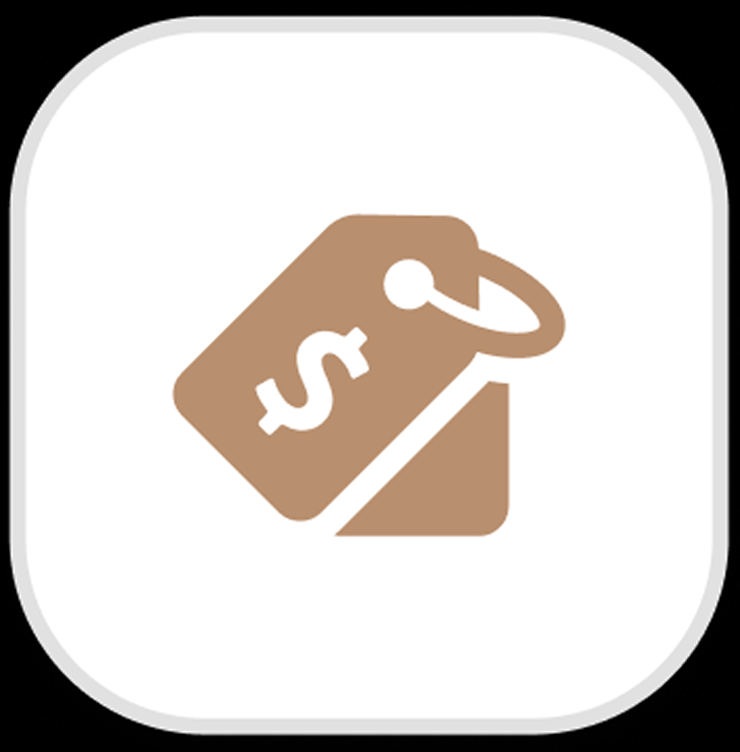 icon of a money tag