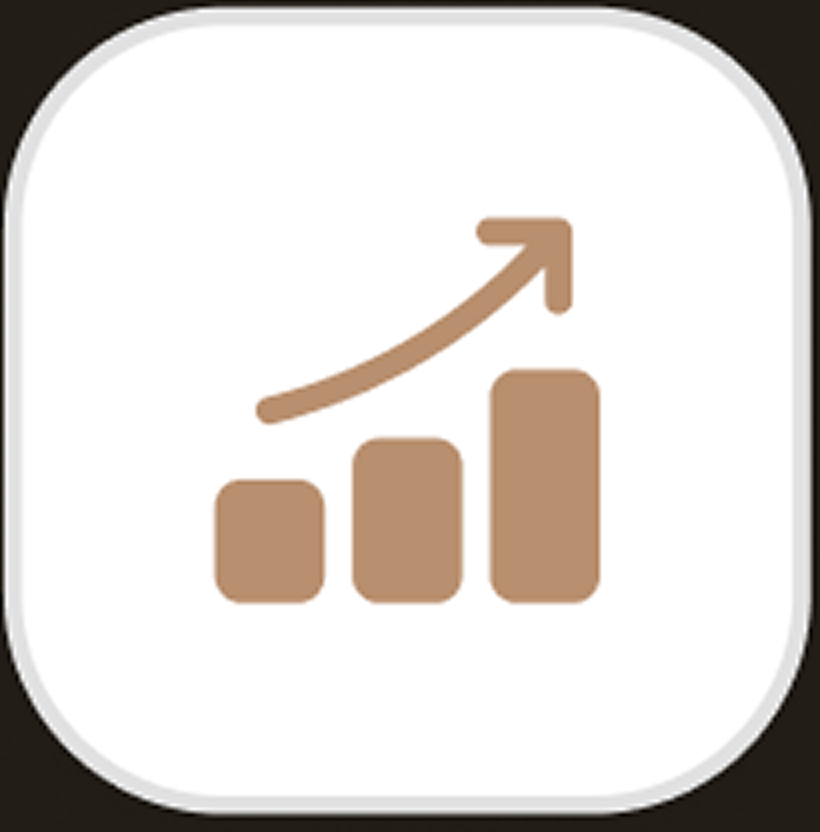 icon of a bar graph increasing